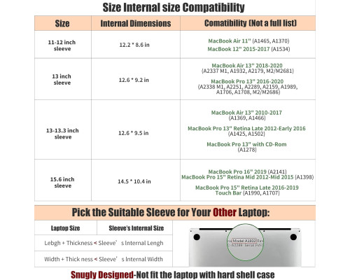 Чохол для ноутбука MacBook Air Pro 13 дюймів Allinside HD130YELBON, коричневий (my-15168)
