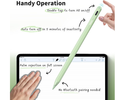 Metapen iPad Олівець стілус A8 для Apple 2-го покоління зі швидкою зарядкою м'ятно-зелений (my-4139)