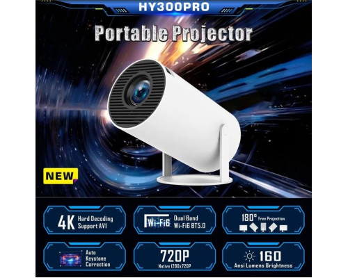 Розумний проектор HY300 Pro на базі Android 11 з двома Wi-Fi та Bluetooth 5.0 (my-17246)