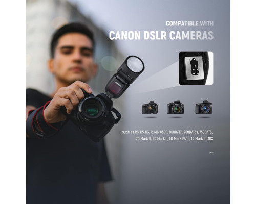 Спалах Speedlite NEEWER Z1-C TTL з круглою головкою для цифрових дзеркальних фотокамер Canon, 76 Вт/с, 2,4 ГГц, 1/8000 с, HSS-спалах (my-7045)
