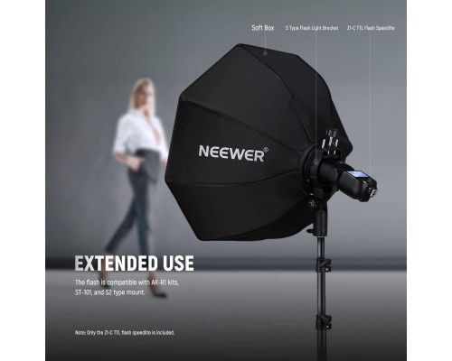 Спалах Speedlite NEEWER Z1-C TTL з круглою головкою для цифрових дзеркальних фотокамер Canon, 76 Вт/с, 2,4 ГГц, 1/8000 с, HSS-спалах (my-7045)