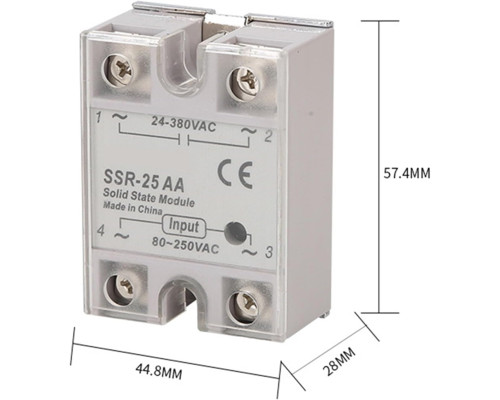 Твердотельне реле EVURU SSR-10AA 25AA 40AA SSR однофазне (my-4365)
