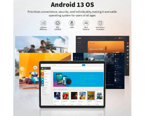 Планшет RELNDOO Android13 ОЗУ 6 ГБ ПЗУ 256ГБ CPU Rockchip екран 10,1" зелений (my-8051)